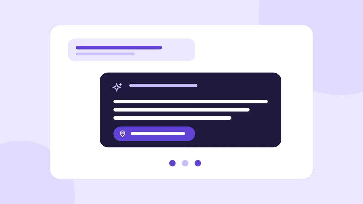An AI chat window answering a question and naming a business