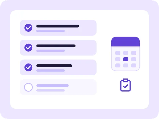 Illustration of a checklist and a three-month calendar, for SEO consulting and strategy